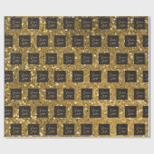 ビジネスロゴの金ゴールドグリッター ラッピングペーパー (フラット)