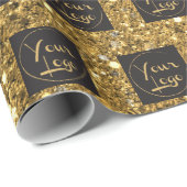 ビジネスロゴの金ゴールドグリッター ラッピングペーパー (ロールコーナー)