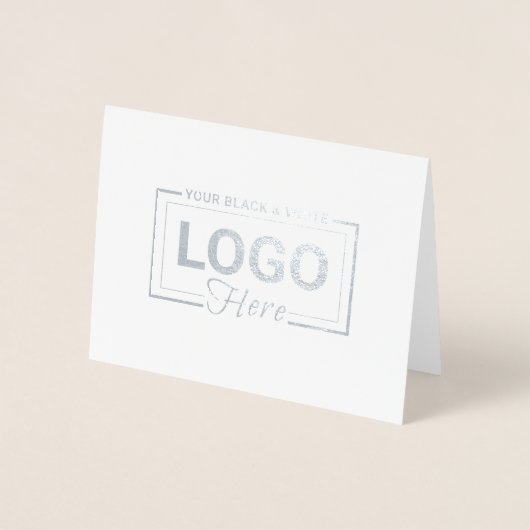 ビジネスロゴの銀ぱくはメッセージカード感謝していしています 箔カード (正面)