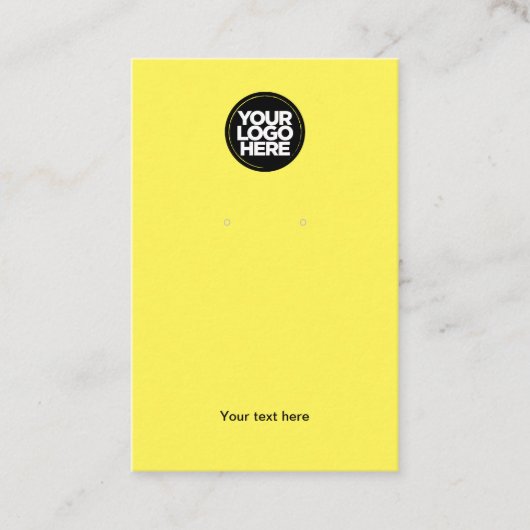 ビジネスロゴの黄色いイヤリング表示カード 名刺 (正面)