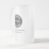 ビジネスロゴのWebサイトとスローガンの従業員の追加 フロストグラスビールジョッキ (正面左)