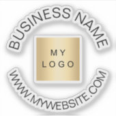ビジネスロゴのWebサイトの名前 シール (正面)