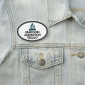 ビジネスロゴはあなたの色のカスタムな楕円形を選びます 名札 (インサイチュ)