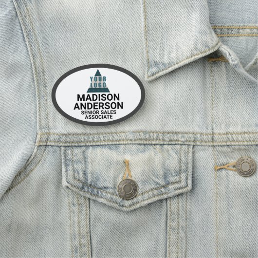 ビジネスロゴはあなたの色のカスタムな楕円形を選びます 名札 (インサイチュ)