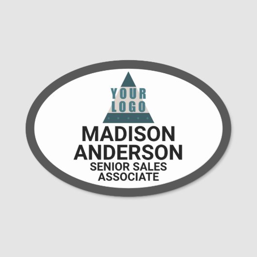 ビジネスロゴはあなたの色のカスタムな楕円形を選びます 名札 (正面)