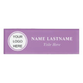 ビジネスロゴはこちらシンプルL紫企業の 名札 (正面)