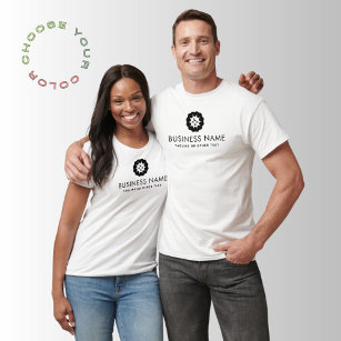 ビジネスロゴまたはアイコン+ネームカンパニー男性の女性 Tシャツ