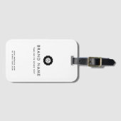 ビジネスロゴまたはアイコン+名前会社ブランドホワイト ラゲッジタグ (正面横)