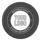 ビジネスロゴまたはデザインおよび編集可能な文字テンプレート アイスホッケーパック (正面)