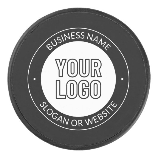 ビジネスロゴまたはデザインおよび編集可能な文字テンプレート アイスホッケーパック (正面)