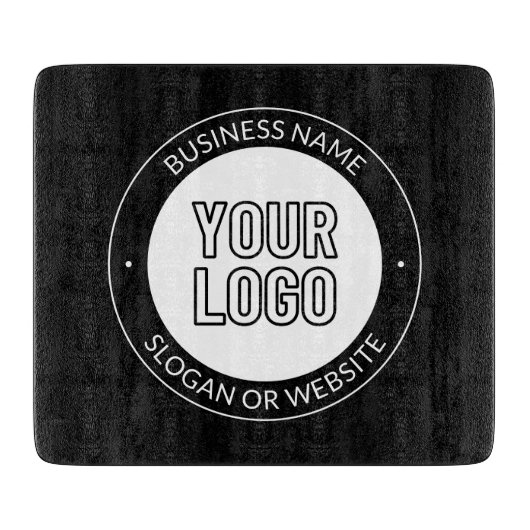 ビジネスロゴまたはデザインおよび編集可能な文字テンプレート カッティングボード (正面)