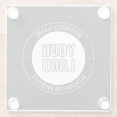 ビジネスロゴまたはデザインおよび編集可能な文字テンプレート ガラスコースター (裏面)