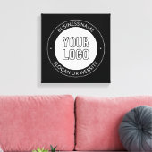 ビジネスロゴまたはデザインおよび編集可能な文字テンプレート キャンバスプリント (インサイチュ (リビング))