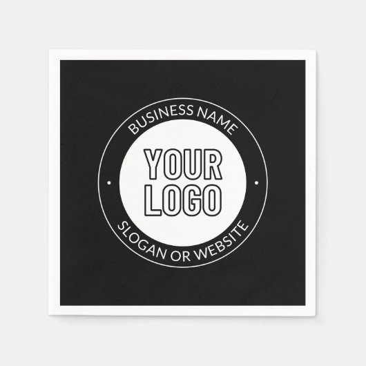 ビジネスロゴまたはデザインおよび編集可能な文字テンプレート スタンダードカクテルナプキン (正面)
