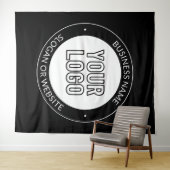 ビジネスロゴまたはデザインおよび編集可能な文字テンプレート タペストリー (インサイチュ(横))