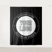 ビジネスロゴまたはデザインおよび編集可能な文字テンプレート タペストリー (正面)