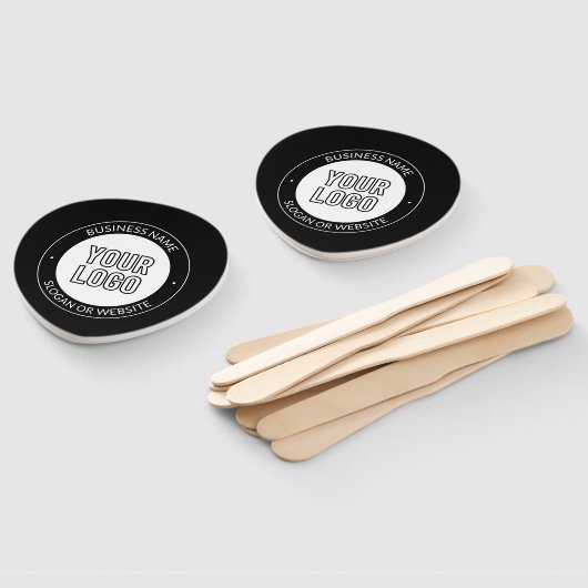 ビジネスロゴまたはデザインおよび編集可能な文字テンプレート ハンドファン (組立なし)