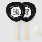 ビジネスロゴまたはデザインおよび編集可能な文字テンプレート ハンドファン (正面&裏面)