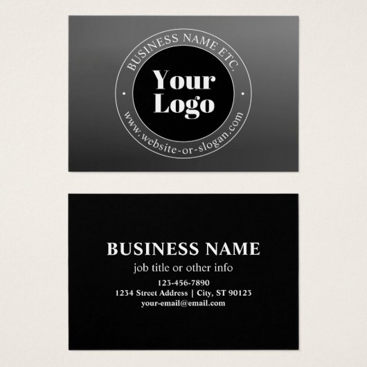 ビジネスロゴまたはデザインと編集可能文字 (正面&裏面)
