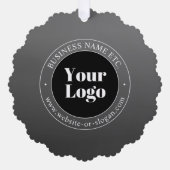 ビジネスロゴまたはデザインと編集可能文字 オーナメントカード (正面)