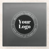 ビジネスロゴまたはデザインと編集可能文字 ガラスコースター (正面)