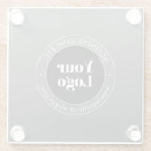 ビジネスロゴまたはデザインと編集可能文字 ガラスコースター (裏面)