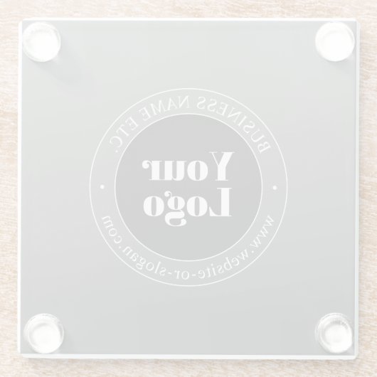 ビジネスロゴまたはデザインと編集可能文字 ガラスコースター (裏面)