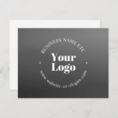ビジネスロゴまたはデザインと編集可能文字 サンキューカード (正面/裏面)