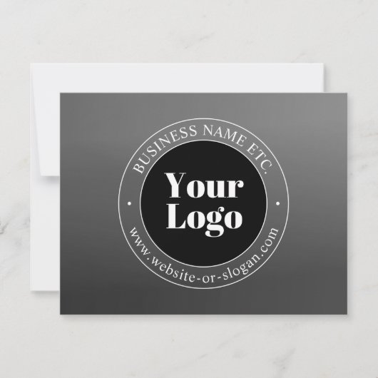 ビジネスロゴまたはデザインと編集可能文字 サンキューカード (正面)