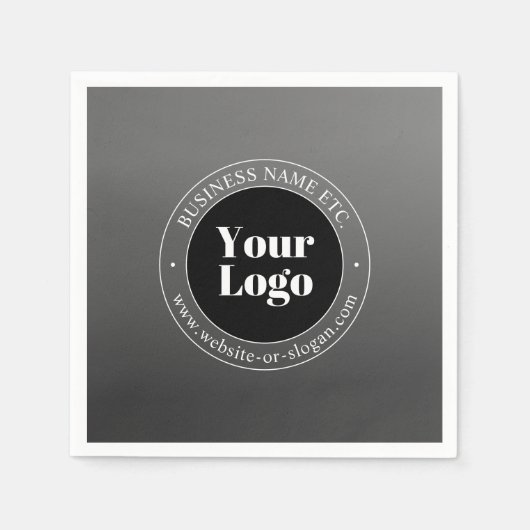 ビジネスロゴまたはデザインと編集可能文字 スタンダードカクテルナプキン (正面)