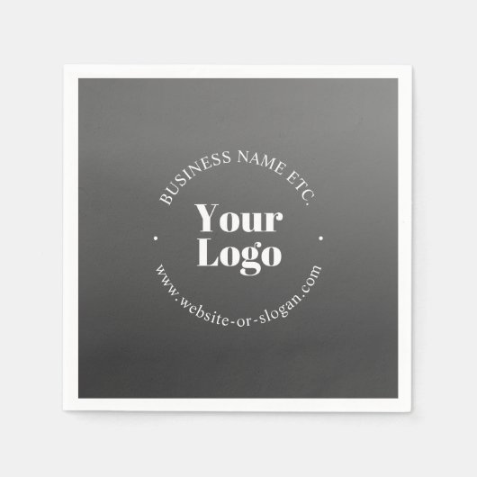 ビジネスロゴまたはデザインと編集可能文字 スタンダードカクテルナプキン (正面)
