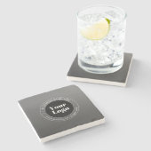 ビジネスロゴまたはデザインと編集可能文字 ストーンコースター (横)