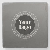 ビジネスロゴまたはデザインと編集可能文字 ストーンコースター (正面)