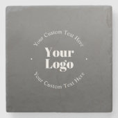 ビジネスロゴまたはデザインと編集可能文字 ストーンコースター (正面)