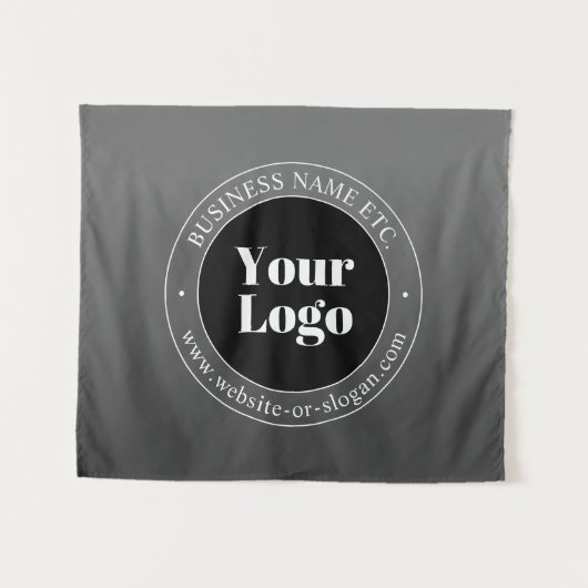 ビジネスロゴまたはデザインと編集可能文字 タペストリー (正面(横))