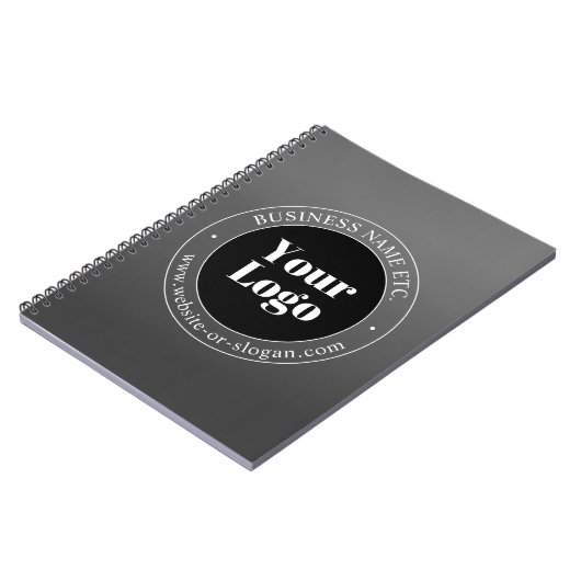 ビジネスロゴまたはデザインと編集可能文字 ノートブック (左側)