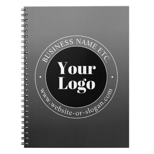 ビジネスロゴまたはデザインと編集可能文字 ノートブック (正面)
