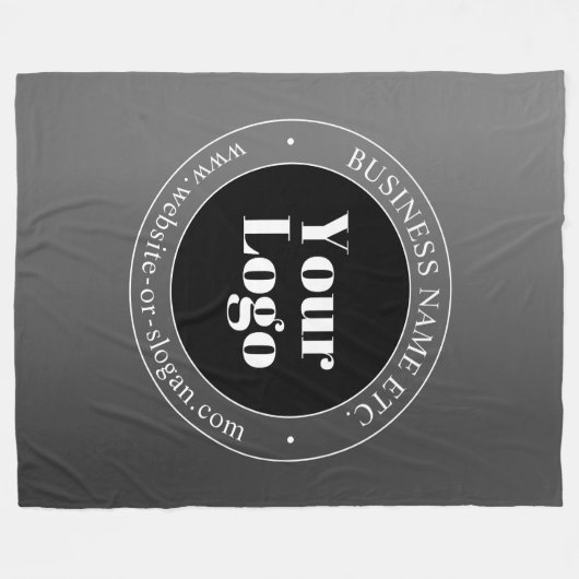 ビジネスロゴまたはデザインと編集可能文字 フリースブランケット (正面(横))