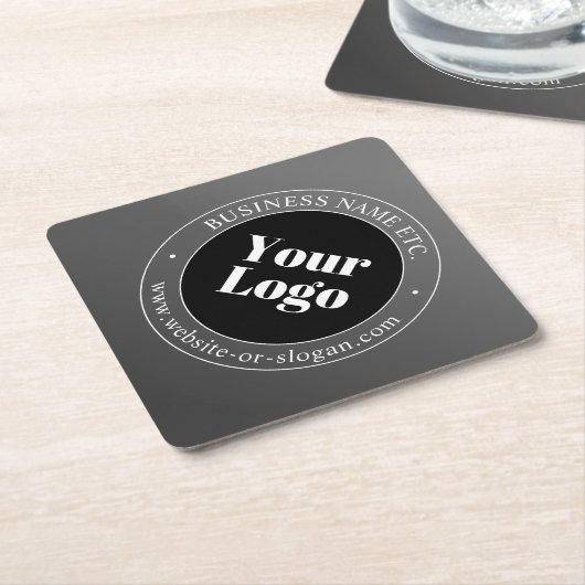 ビジネスロゴまたはデザインと編集可能文字 ペーパーコースター (アングル)