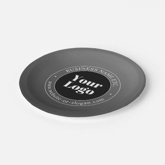 ビジネスロゴまたはデザインと編集可能文字 ペーパープレート (アングル)