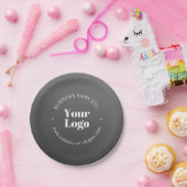 ビジネスロゴまたはデザインと編集可能文字 ペーパープレート (パーティー)