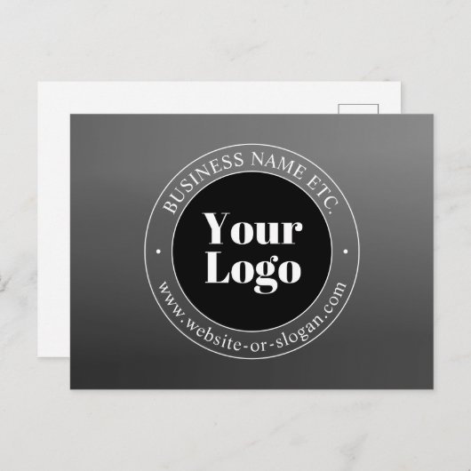 ビジネスロゴまたはデザインと編集可能文字 ポストカード (正面/裏面)