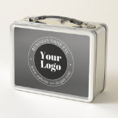 ビジネスロゴまたはデザインと編集可能文字 メタルランチボックス (裏面)