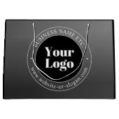 ビジネスロゴまたはデザインと編集可能文字 ラージペーパーバッグ (正面)