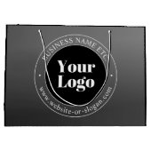 ビジネスロゴまたはデザインと編集可能文字 ラージペーパーバッグ (裏面)