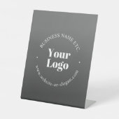 ビジネスロゴまたはデザインと編集可能文字 台座サイン (正面)