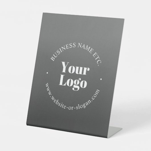 ビジネスロゴまたはデザインと編集可能文字 台座サイン (正面)