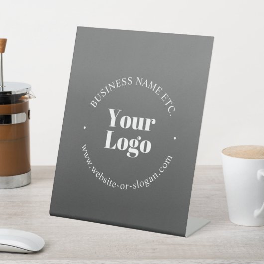 ビジネスロゴまたはデザインと編集可能文字 台座サイン (インサイチュ)