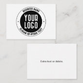 ビジネスロゴまたはデザイン | 編集可能はっきりした文字 ノートカード (正面/裏面)