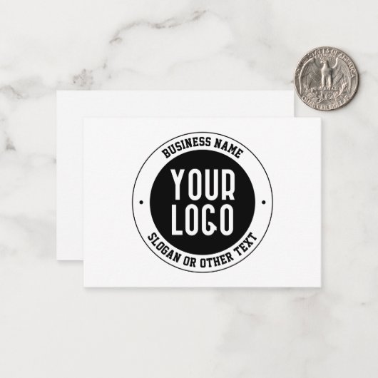 ビジネスロゴまたはデザイン | 編集可能はっきりした文字 ノートカード (正面/裏面インサイチュ)